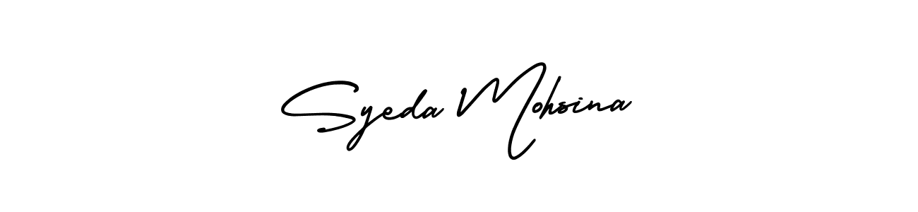 How to make Syeda Mohsina signature? AmerikaSignatureDemo-Regular is a professional autograph style. Create handwritten signature for Syeda Mohsina name. Syeda Mohsina signature style 3 images and pictures png