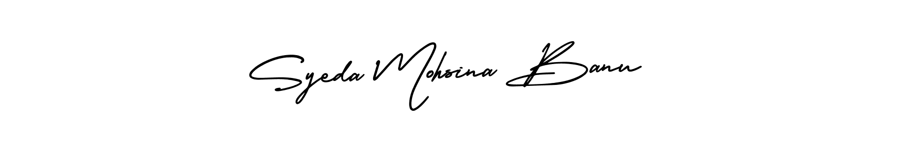 Syeda Mohsina Banu stylish signature style. Best Handwritten Sign (AmerikaSignatureDemo-Regular) for my name. Handwritten Signature Collection Ideas for my name Syeda Mohsina Banu. Syeda Mohsina Banu signature style 3 images and pictures png