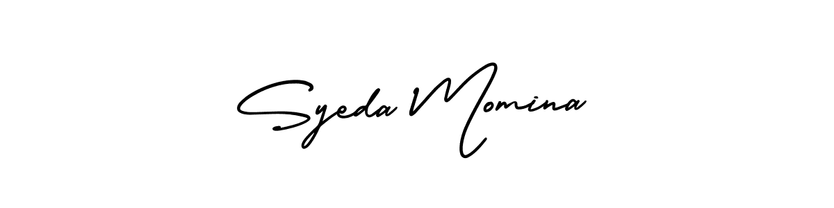 Design your own signature with our free online signature maker. With this signature software, you can create a handwritten (AmerikaSignatureDemo-Regular) signature for name Syeda Momina. Syeda Momina signature style 3 images and pictures png