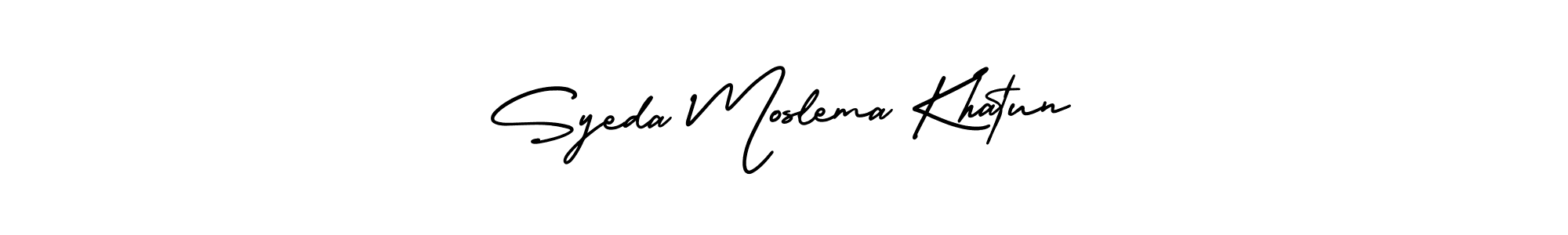 It looks lik you need a new signature style for name Syeda Moslema Khatun. Design unique handwritten (AmerikaSignatureDemo-Regular) signature with our free signature maker in just a few clicks. Syeda Moslema Khatun signature style 3 images and pictures png