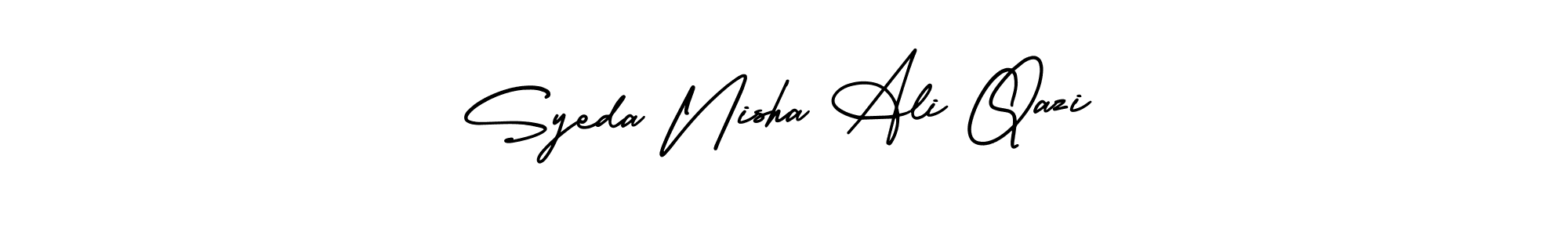 Create a beautiful signature design for name Syeda Nisha Ali Qazi. With this signature (AmerikaSignatureDemo-Regular) fonts, you can make a handwritten signature for free. Syeda Nisha Ali Qazi signature style 3 images and pictures png