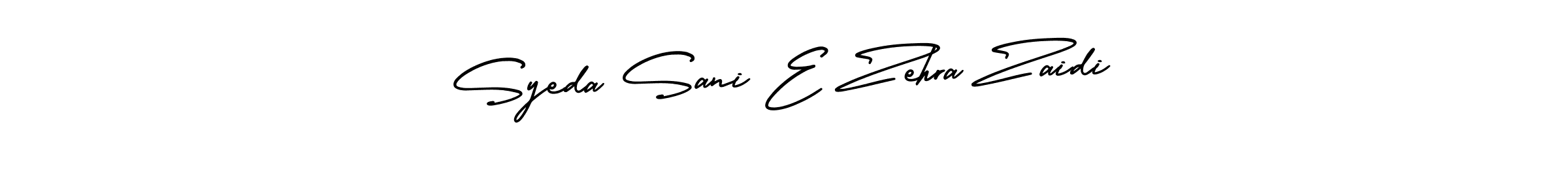 It looks lik you need a new signature style for name Syeda Sani E Zehra Zaidi. Design unique handwritten (AmerikaSignatureDemo-Regular) signature with our free signature maker in just a few clicks. Syeda Sani E Zehra Zaidi signature style 3 images and pictures png