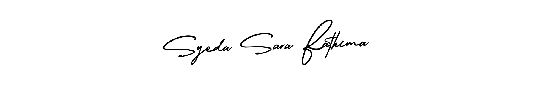 You should practise on your own different ways (AmerikaSignatureDemo-Regular) to write your name (Syeda Sara Fathima) in signature. don't let someone else do it for you. Syeda Sara Fathima signature style 3 images and pictures png