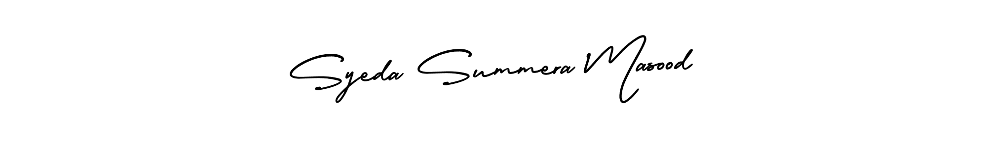 Also You can easily find your signature by using the search form. We will create Syeda Summera Masood name handwritten signature images for you free of cost using AmerikaSignatureDemo-Regular sign style. Syeda Summera Masood signature style 3 images and pictures png