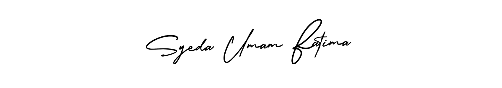 Use a signature maker to create a handwritten signature online. With this signature software, you can design (AmerikaSignatureDemo-Regular) your own signature for name Syeda Umam Fatima. Syeda Umam Fatima signature style 3 images and pictures png