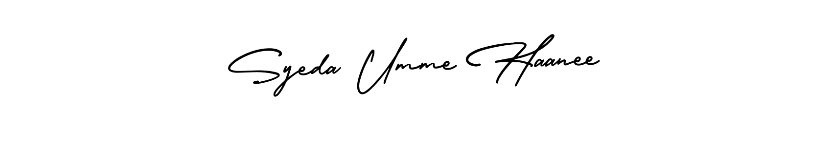 It looks lik you need a new signature style for name Syeda Umme Haanee. Design unique handwritten (AmerikaSignatureDemo-Regular) signature with our free signature maker in just a few clicks. Syeda Umme Haanee signature style 3 images and pictures png