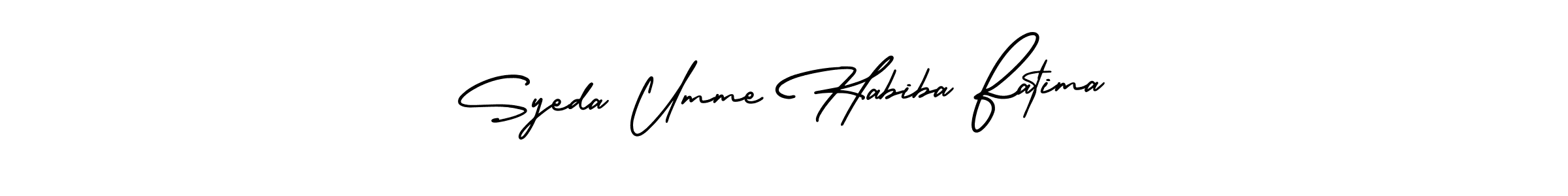 Make a beautiful signature design for name Syeda Umme Habiba Fatima. With this signature (AmerikaSignatureDemo-Regular) style, you can create a handwritten signature for free. Syeda Umme Habiba Fatima signature style 3 images and pictures png