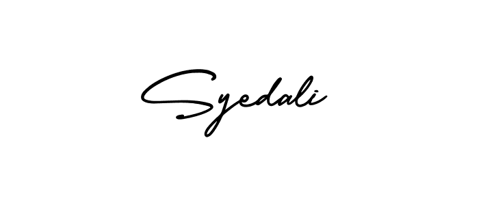 Similarly AmerikaSignatureDemo-Regular is the best handwritten signature design. Signature creator online .You can use it as an online autograph creator for name Syedali. Syedali signature style 3 images and pictures png