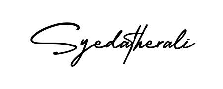 The AmerikaSignatureDemo-Regular font transforms the name Syedatherali into an executive sign with sharp precision and distinguished character. Syedatherali signature style 3 images and pictures png