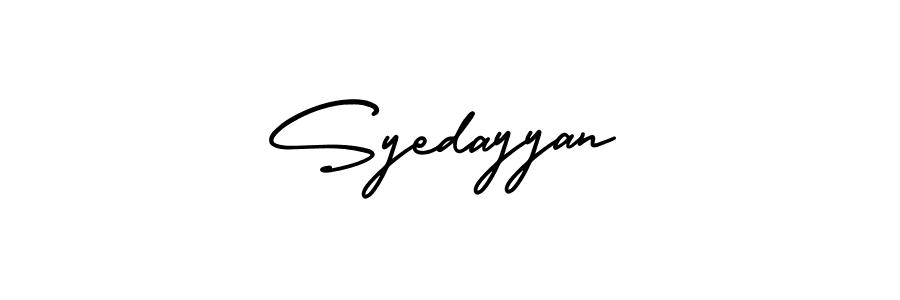 This is the best signature style for the Syedayyan name. Also you like these signature font (AmerikaSignatureDemo-Regular). Mix name signature. Syedayyan signature style 3 images and pictures png