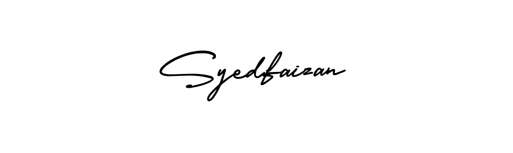 You should practise on your own different ways (AmerikaSignatureDemo-Regular) to write your name (Syedfaizan) in signature. don't let someone else do it for you. Syedfaizan signature style 3 images and pictures png