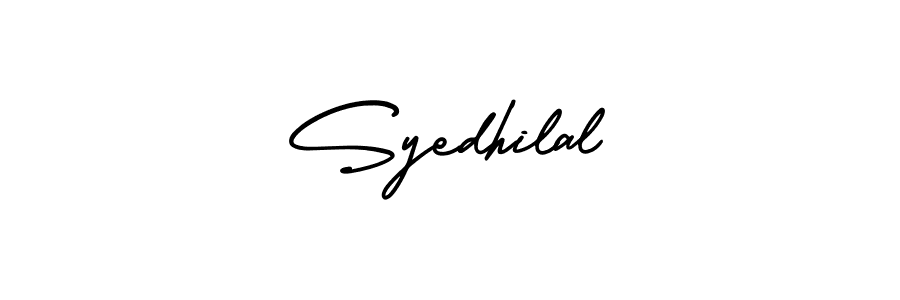 Make a beautiful signature design for name Syedhilal. With this signature (AmerikaSignatureDemo-Regular) style, you can create a handwritten signature for free. Syedhilal signature style 3 images and pictures png