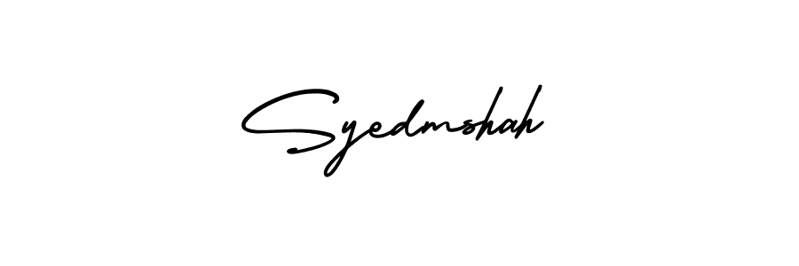 You should practise on your own different ways (AmerikaSignatureDemo-Regular) to write your name (Syedmshah) in signature. don't let someone else do it for you. Syedmshah signature style 3 images and pictures png