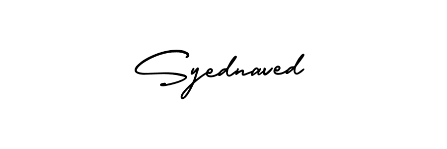 The best way (AmerikaSignatureDemo-Regular) to make a short signature is to pick only two or three words in your name. The name Syednaved include a total of six letters. For converting this name. Syednaved signature style 3 images and pictures png