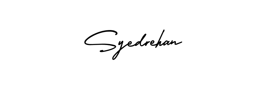 How to make Syedrehan name signature. Use AmerikaSignatureDemo-Regular style for creating short signs online. This is the latest handwritten sign. Syedrehan signature style 3 images and pictures png