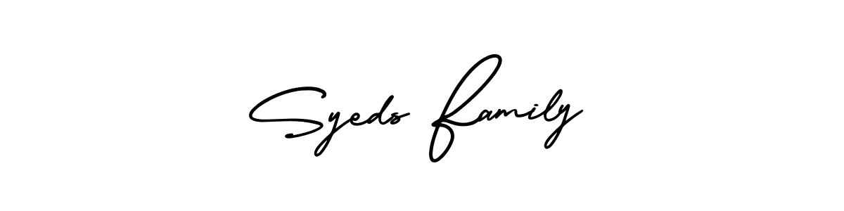 This is the best signature style for the Syeds Family name. Also you like these signature font (AmerikaSignatureDemo-Regular). Mix name signature. Syeds Family signature style 3 images and pictures png