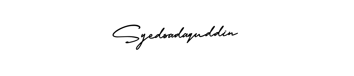 Similarly AmerikaSignatureDemo-Regular is the best handwritten signature design. Signature creator online .You can use it as an online autograph creator for name Syedsadaquddin. Syedsadaquddin signature style 3 images and pictures png
