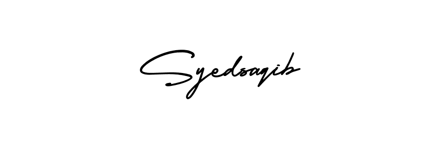 It looks lik you need a new signature style for name Syedsaqib. Design unique handwritten (AmerikaSignatureDemo-Regular) signature with our free signature maker in just a few clicks. Syedsaqib signature style 3 images and pictures png