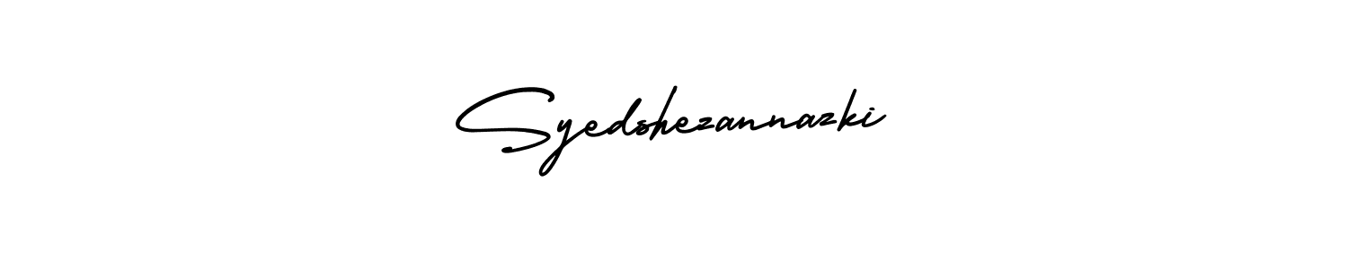 Also You can easily find your signature by using the search form. We will create Syedshezannazki name handwritten signature images for you free of cost using AmerikaSignatureDemo-Regular sign style. Syedshezannazki signature style 3 images and pictures png