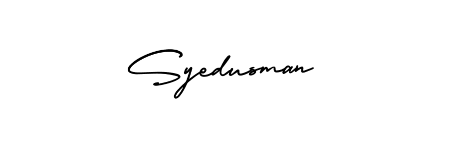 You should practise on your own different ways (AmerikaSignatureDemo-Regular) to write your name (Syedusman) in signature. don't let someone else do it for you. Syedusman signature style 3 images and pictures png