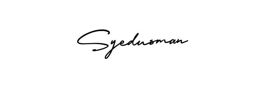 You should practise on your own different ways (AmerikaSignatureDemo-Regular) to write your name (Syedusman) in signature. don't let someone else do it for you. Syedusman signature style 3 images and pictures png