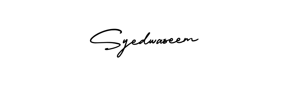 How to Draw Syedwaseem signature style? AmerikaSignatureDemo-Regular is a latest design signature styles for name Syedwaseem. Syedwaseem signature style 3 images and pictures png