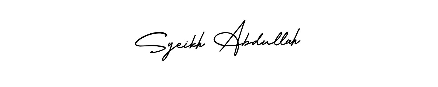 This is the best signature style for the Syeikh Abdullah name. Also you like these signature font (AmerikaSignatureDemo-Regular). Mix name signature. Syeikh Abdullah signature style 3 images and pictures png
