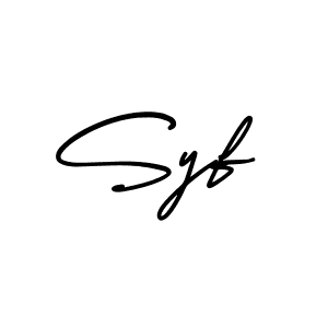 The best way (AmerikaSignatureDemo-Regular) to make a short signature is to pick only two or three words in your name. The name Syf include a total of six letters. For converting this name. Syf signature style 3 images and pictures png