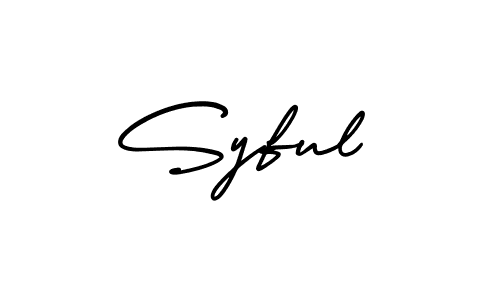 You should practise on your own different ways (AmerikaSignatureDemo-Regular) to write your name (Syful) in signature. don't let someone else do it for you. Syful signature style 3 images and pictures png