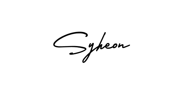 Use a signature maker to create a handwritten signature online. With this signature software, you can design (AmerikaSignatureDemo-Regular) your own signature for name Syheon. Syheon signature style 3 images and pictures png