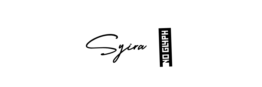 The best way (AmerikaSignatureDemo-Regular) to make a short signature is to pick only two or three words in your name. The name Syira ♡ include a total of six letters. For converting this name. Syira ♡ signature style 3 images and pictures png