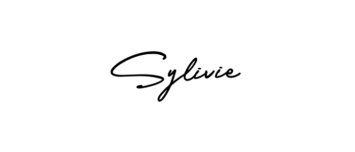 You should practise on your own different ways (AmerikaSignatureDemo-Regular) to write your name (Sylivie) in signature. don't let someone else do it for you. Sylivie signature style 3 images and pictures png