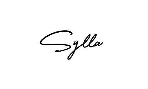 Use a signature maker to create a handwritten signature online. With this signature software, you can design (AmerikaSignatureDemo-Regular) your own signature for name Sylla. Sylla signature style 3 images and pictures png