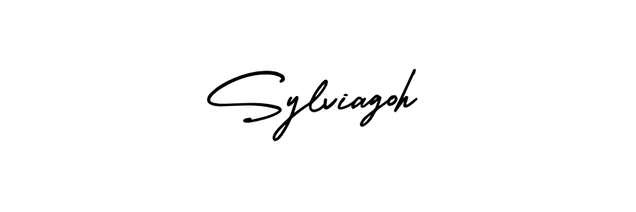 The best way (AmerikaSignatureDemo-Regular) to make a short signature is to pick only two or three words in your name. The name Sylviagoh include a total of six letters. For converting this name. Sylviagoh signature style 3 images and pictures png