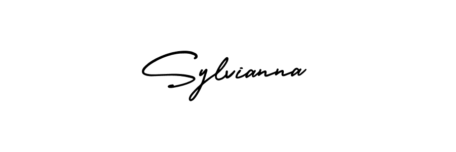 How to make Sylvianna name signature. Use AmerikaSignatureDemo-Regular style for creating short signs online. This is the latest handwritten sign. Sylvianna signature style 3 images and pictures png