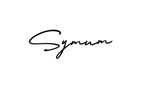 You should practise on your own different ways (AmerikaSignatureDemo-Regular) to write your name (Symum) in signature. don't let someone else do it for you. Symum signature style 3 images and pictures png