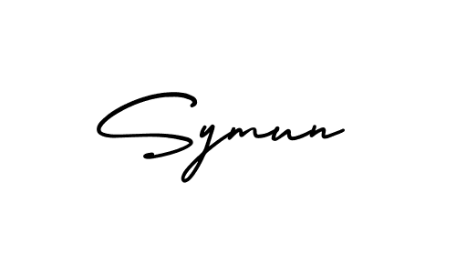 Make a beautiful signature design for name Symun. With this signature (AmerikaSignatureDemo-Regular) style, you can create a handwritten signature for free. Symun signature style 3 images and pictures png