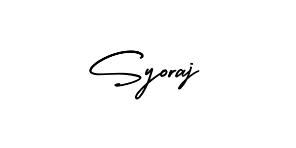 You should practise on your own different ways (AmerikaSignatureDemo-Regular) to write your name (Syoraj) in signature. don't let someone else do it for you. Syoraj signature style 3 images and pictures png