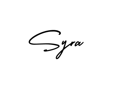 How to make Syra name signature. Use AmerikaSignatureDemo-Regular style for creating short signs online. This is the latest handwritten sign. Syra signature style 3 images and pictures png