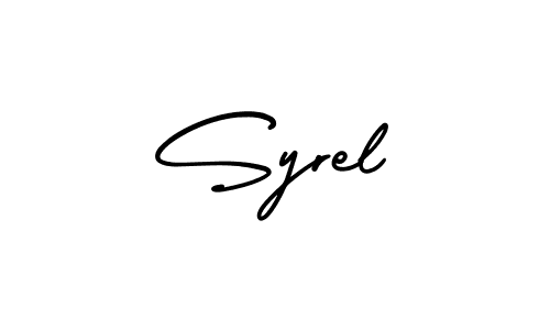 You should practise on your own different ways (AmerikaSignatureDemo-Regular) to write your name (Syrel) in signature. don't let someone else do it for you. Syrel signature style 3 images and pictures png