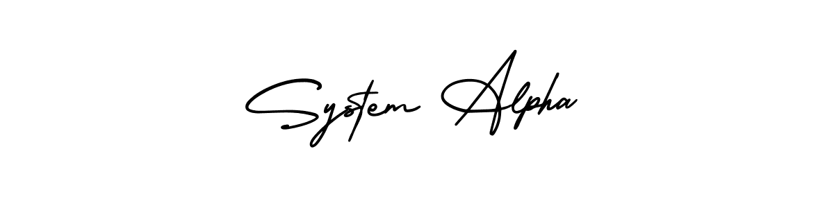 System Alpha stylish signature style. Best Handwritten Sign (AmerikaSignatureDemo-Regular) for my name. Handwritten Signature Collection Ideas for my name System Alpha. System Alpha signature style 3 images and pictures png