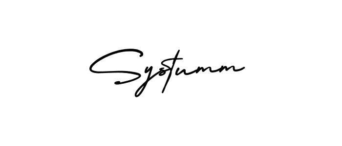 How to make Systumm name signature. Use AmerikaSignatureDemo-Regular style for creating short signs online. This is the latest handwritten sign. Systumm signature style 3 images and pictures png