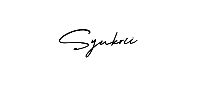 Design your own signature with our free online signature maker. With this signature software, you can create a handwritten (AmerikaSignatureDemo-Regular) signature for name Syukrii. Syukrii signature style 3 images and pictures png