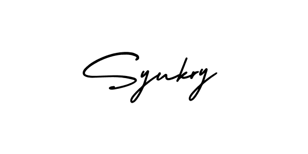 Syukry stylish signature style. Best Handwritten Sign (AmerikaSignatureDemo-Regular) for my name. Handwritten Signature Collection Ideas for my name Syukry. Syukry signature style 3 images and pictures png