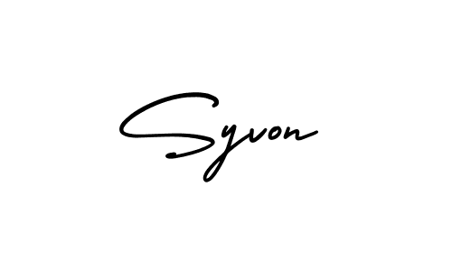 You should practise on your own different ways (AmerikaSignatureDemo-Regular) to write your name (Syvon) in signature. don't let someone else do it for you. Syvon signature style 3 images and pictures png