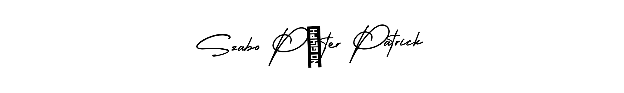 AmerikaSignatureDemo-Regular is a professional signature style that is perfect for those who want to add a touch of class to their signature. It is also a great choice for those who want to make their signature more unique. Get Szabo Péter Patrick name to fancy signature for free. Szabo Péter Patrick signature style 3 images and pictures png