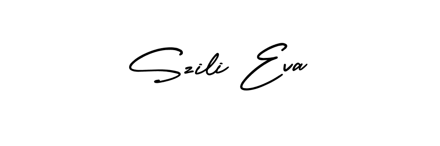This is the best signature style for the Szili Eva name. Also you like these signature font (AmerikaSignatureDemo-Regular). Mix name signature. Szili Eva signature style 3 images and pictures png
