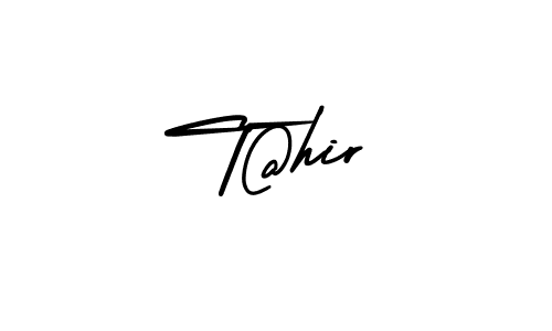 The best way (AmerikaSignatureDemo-Regular) to make a short signature is to pick only two or three words in your name. The name T@hir include a total of six letters. For converting this name. T@hir signature style 3 images and pictures png