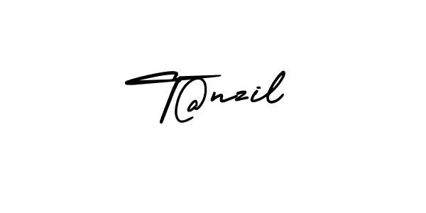How to make T@nzil name signature. Use AmerikaSignatureDemo-Regular style for creating short signs online. This is the latest handwritten sign. T@nzil signature style 3 images and pictures png