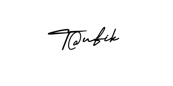 You should practise on your own different ways (AmerikaSignatureDemo-Regular) to write your name (T@ufik) in signature. don't let someone else do it for you. T@ufik signature style 3 images and pictures png